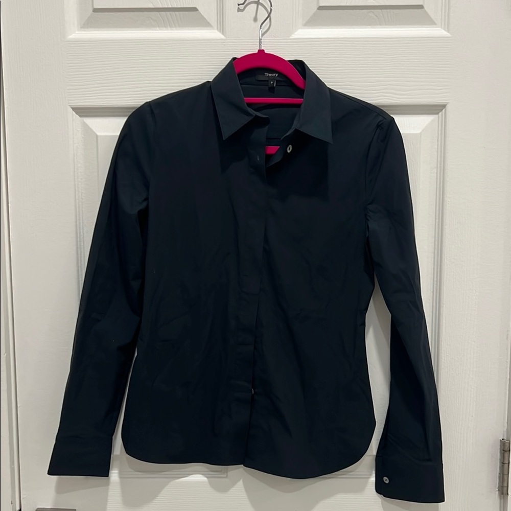 Black Long Sleeve Button-Up Shirt